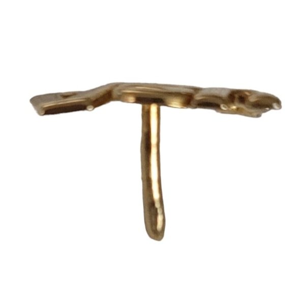 10K White And Yellow Gold USA Three Star Tie Tac Lapel Pin E104 - Picture 2 of 8